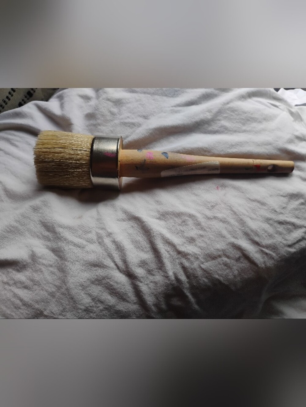 The Little Black Chair Large Wax Brush with Wooden Handle